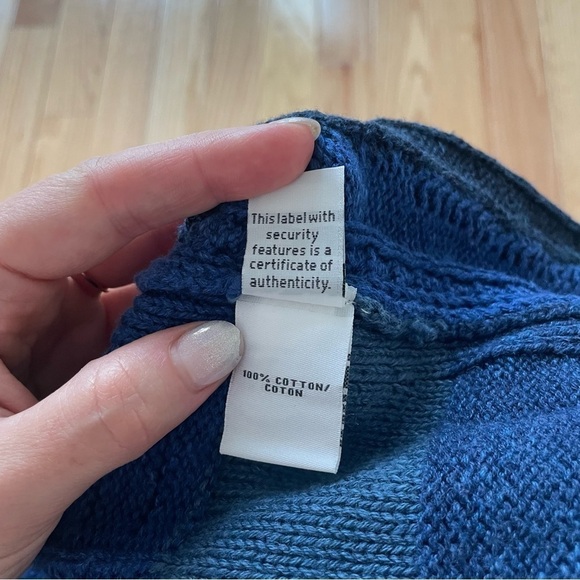 Diane von Furstenberg Blue Padma Intarsia Cotton Pullover Knit Sweater EUC XS - Picture 10 of 12